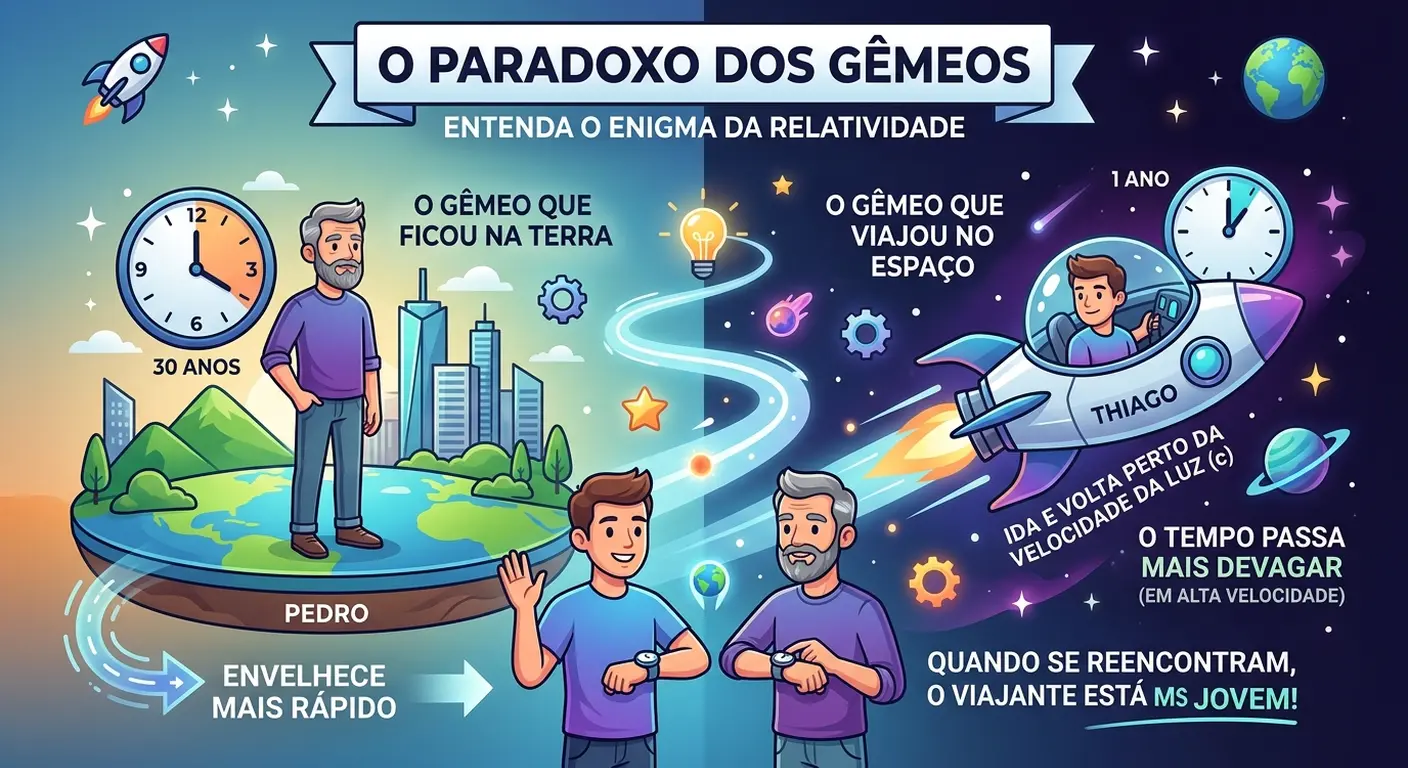 Paradoxo dos Gêmeos: Como Relatividade Funciona