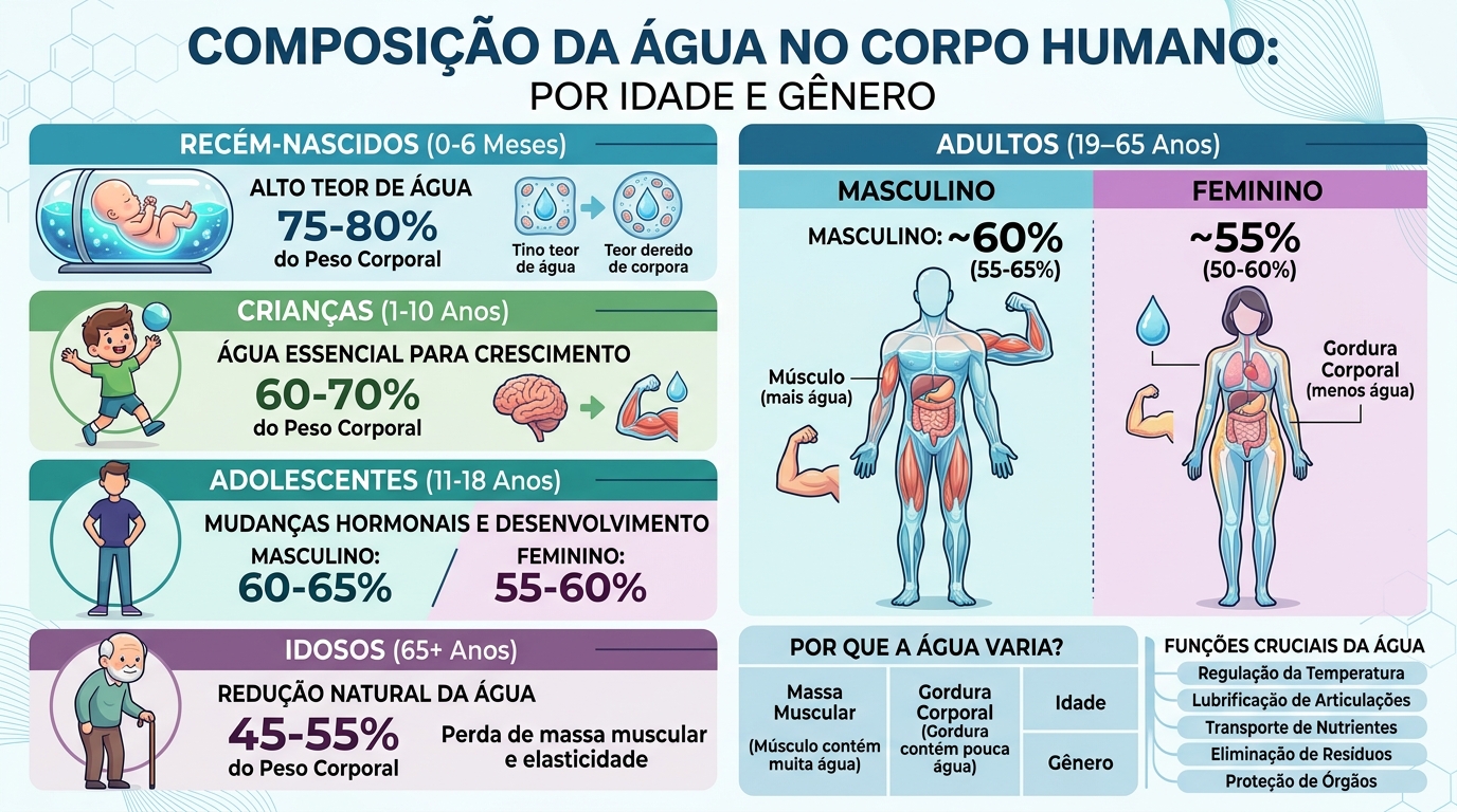 Composição de água no corpo humano